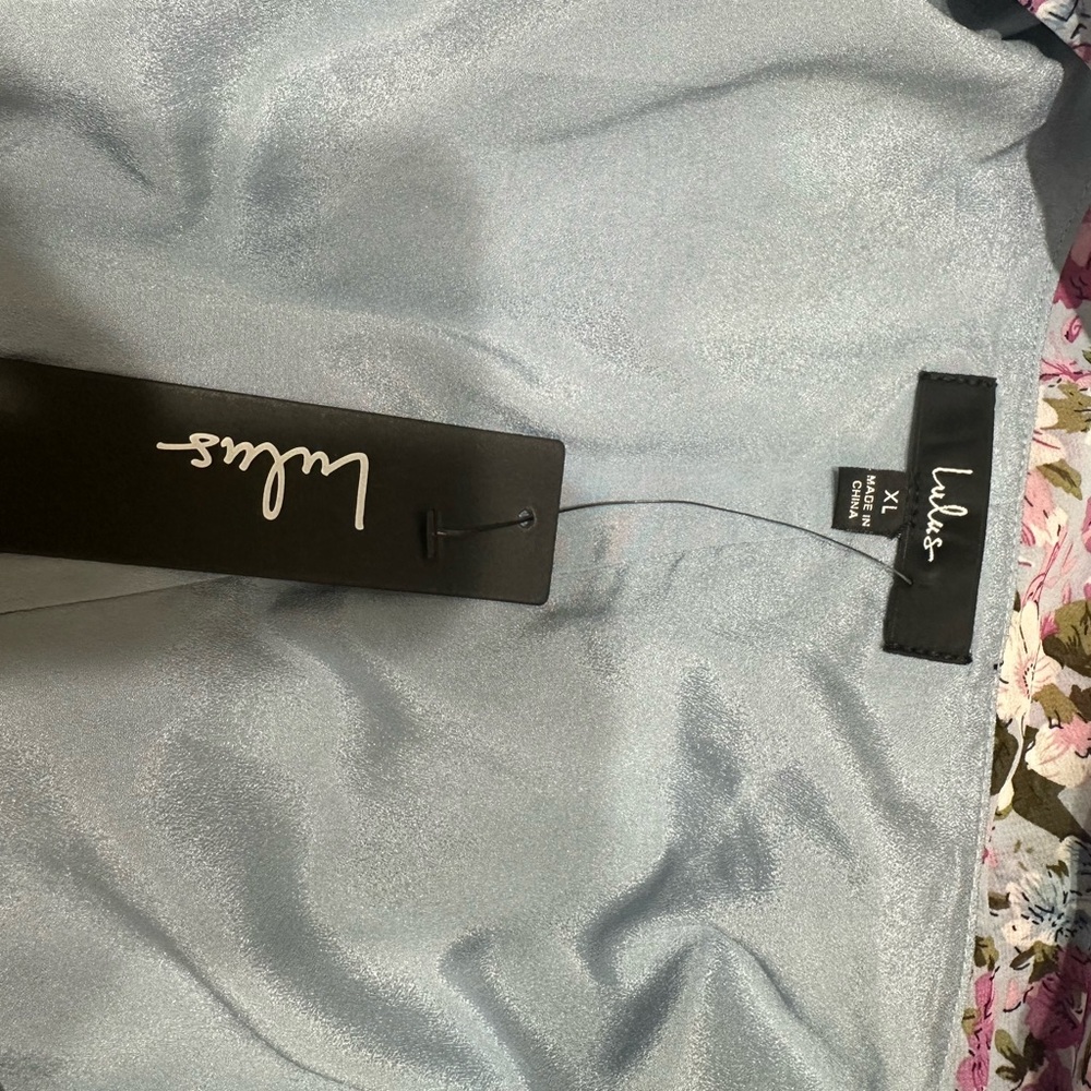 Lulu's Strapless Floral Dress in Purple and Green - Picture 5 of 5